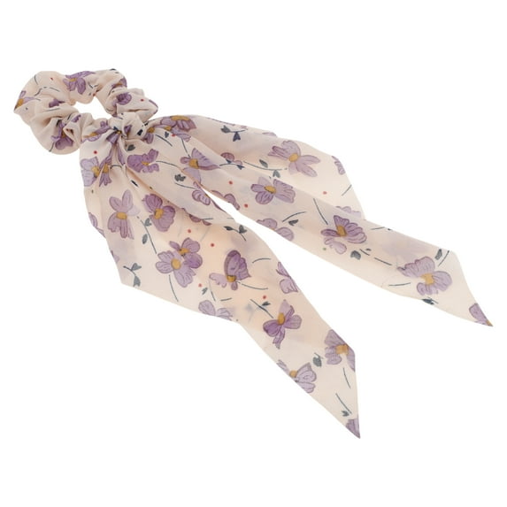Unique Bargains 1 Pc Fashion Butterfly Pattern Hair Scrunchies Hair Ties Purple