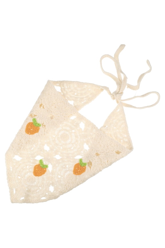 1 Pc Fashion Carrot Hollow Triangle Headwrap for Women 23.62"x10.24" Beige