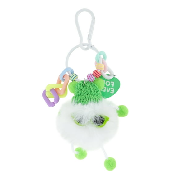 Unique Bargains 1 Pc Fashion Cartoon Chain Coal Ball Handbag Charm Bag Accessories White Green