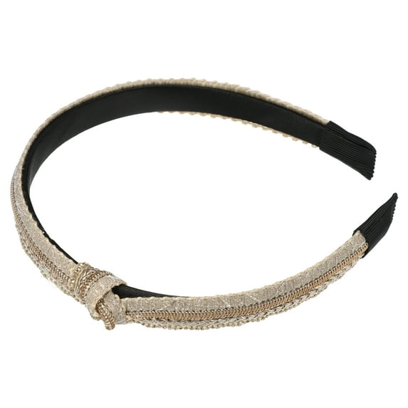 Unique Bargains 1 Pc Fashion Chain Knotted Headband for Women Girls 6.10"x0.79" Rose Gold Tone