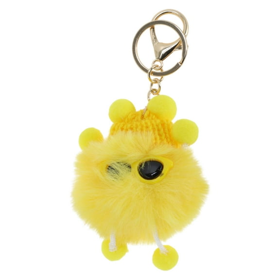 Unique Bargains 1 Pc Fashion Coal Ball Handbag Charm Bag Accessories Yellow