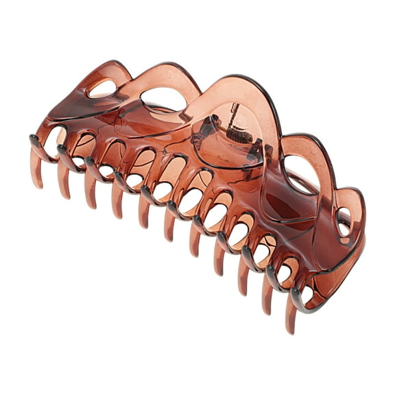 Unique Bargains 1 Pc Fashion Corrugated Edge Hair Clips Hairdo Clip Brown