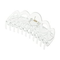 Unique Bargains 1 Pc Fashion Corrugated Edge Hair Clips Hairdo Clip Clear