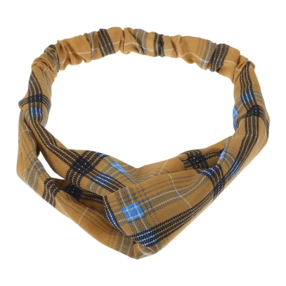 Unique Bargains 1 Pc Fashion Cross Elastic Hairband for Women Yellow