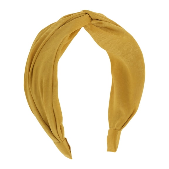 Unique Bargains 1 Pc Fashion Cross Wide Headbands for Women Yellow