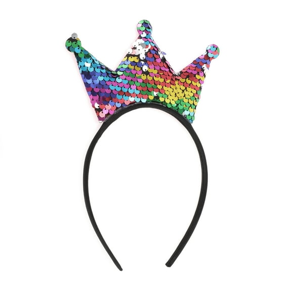 Unique Bargains 1 Pc Fashion Crown Sequins Headband for Women for Girls Assorted Color