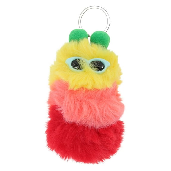 Unique Bargains 1 Pc Fashion Cute Caterpillar Handbag Charm Bag Accessories Yellow Red