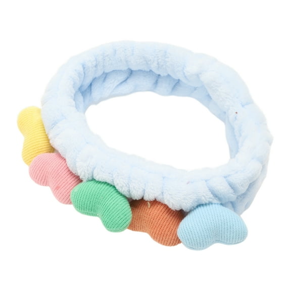 Unique Bargains 1 Pc Fashion Cute Plush Heart-shaped Headwrap for Women 7.87"x2.36" Blue