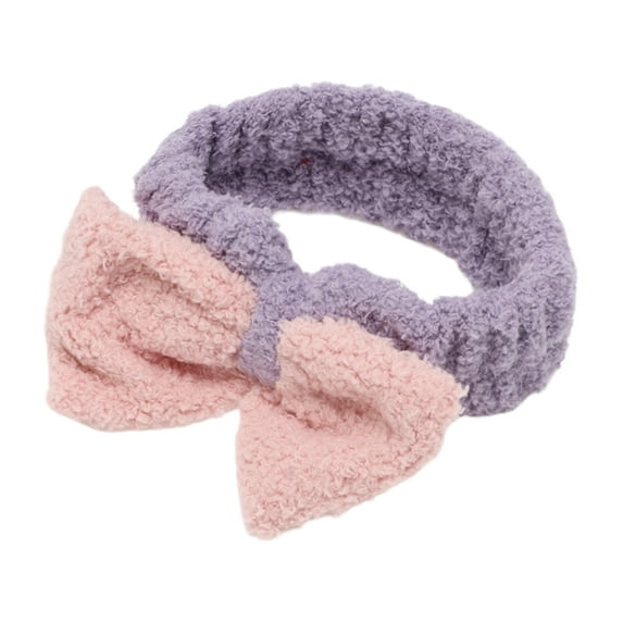 Unique Bargains 1 Pc Fashion Cute Plush Washing Face Headwrap for Women 6.69"x2.17" Purple Pink