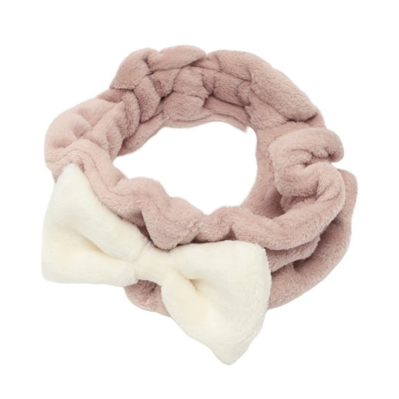 Unique Bargains 1 Pc Fashion Cute Plush Washing Face Headwrap for Women for Girls 7.87"x2.56" Pink