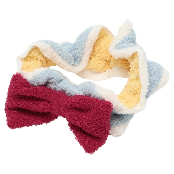 Unique Bargains 1 Pc Fashion Cute Plush Washing Face Knot Bow Headwrap for Women 8.27"x2.76" Blue Red