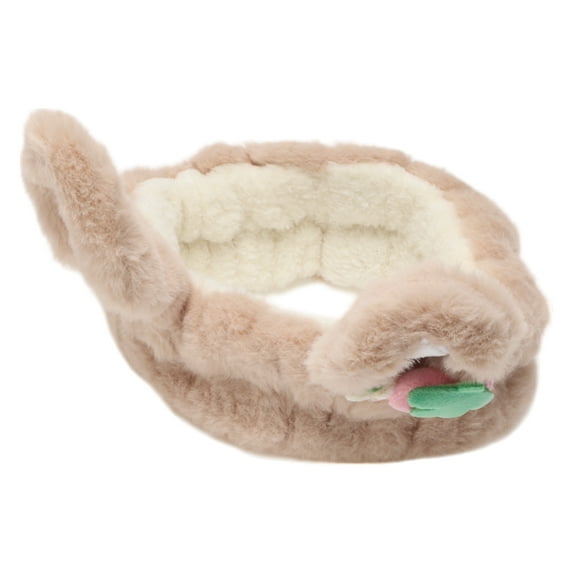 Unique Bargains 1 Pc Fashion Cute Plush Washing Face Rabbit Ear Headwrap for Women 6.69"x2.36" Khaki