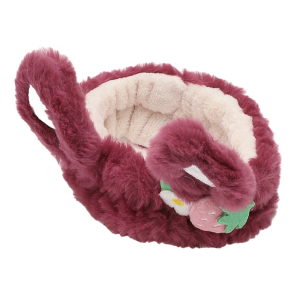 Unique Bargains 1 Pc Fashion Cute Plush Washing Face Rabbit Ear Headwrap for Women 6.69"x2.36" Roes Red