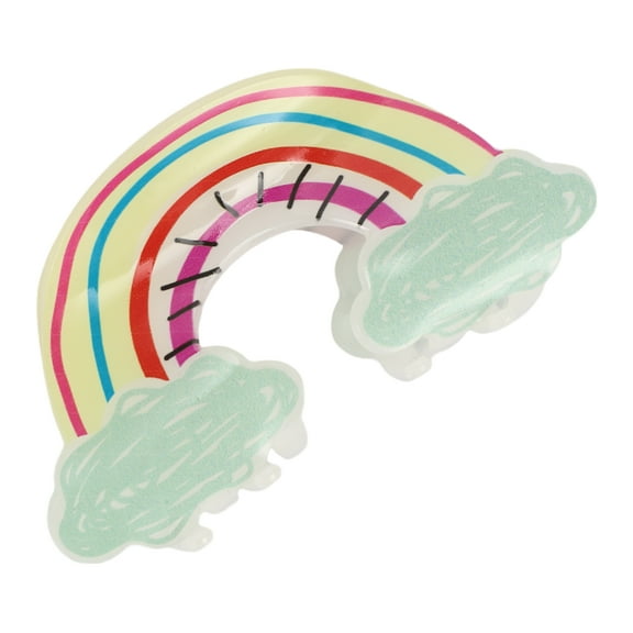 Unique Bargains 1 Pc Fashion Cute Rainbow Clouds Hair Clips for Women 3.62"x1.89"x1.26" Green Red