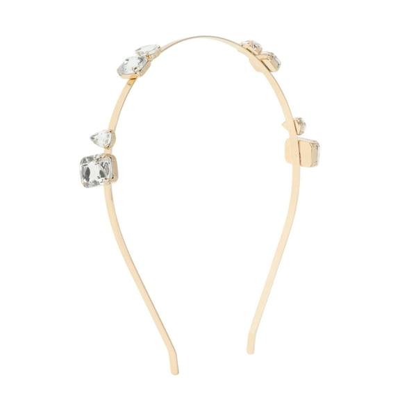 Unique Bargains 1 Pc Fashion Diamond Studded Headbands for Women Gold Tone