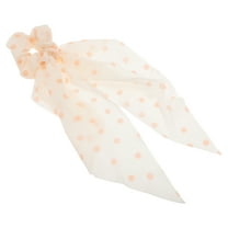 Unique Bargains 1 Pc Fashion Dots Hair Scrunchies Hair Ties Beige, Orange