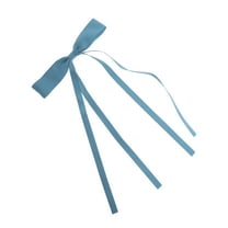 Unique Bargains 1 Pc Fashion Double Bow Hair Clips Hairdo Clip for Home Blue