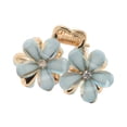 thumbnail image 1 of Unique Bargains 1 Pc Fashion Double Flower Hair Clips Hairdo Clip Blue, 1 of 5
