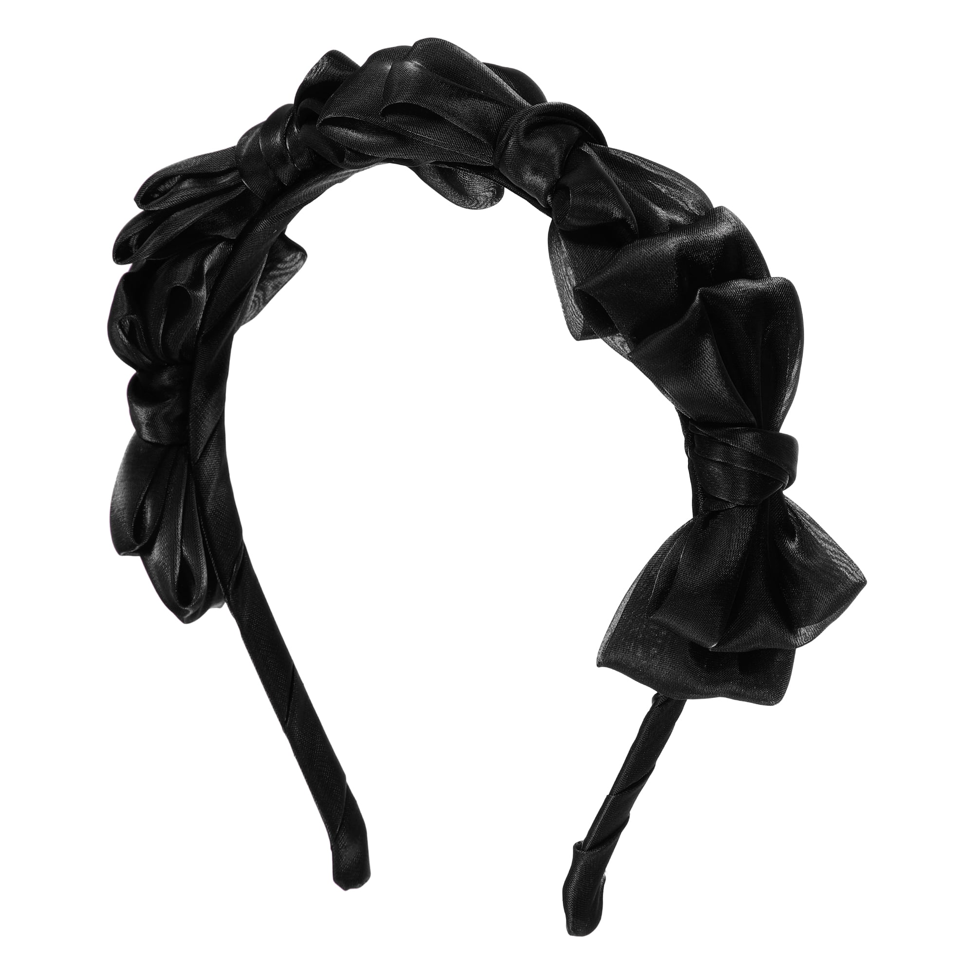 Elegant Black Headband WantGor Pearl Knotted Headband Women Rhinestone Embellished  main image 3