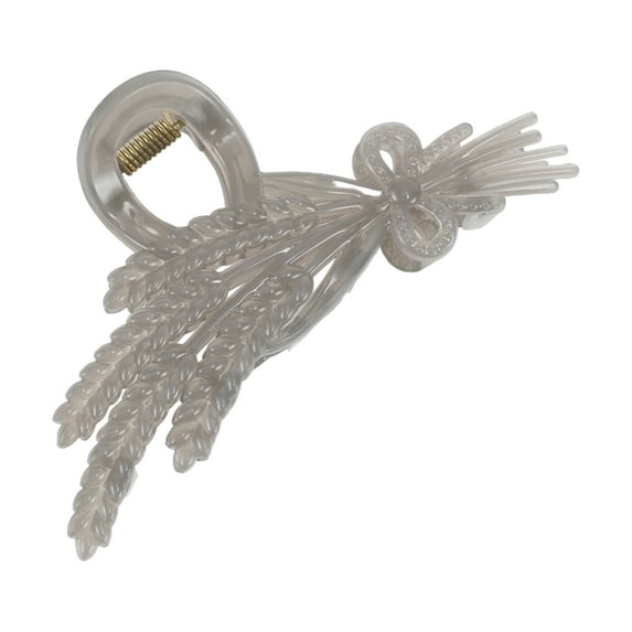 Unique Bargains 1 Pc Fashion Elegant Large Wheat Ear Hair Clips for Women 4.13"x1.97"x1.57" Gray