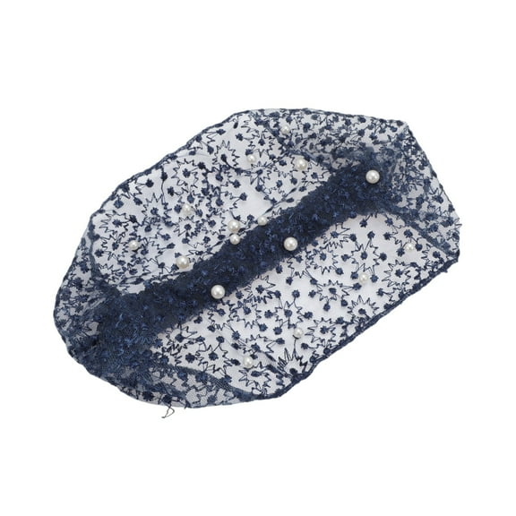 Unique Bargains 1 Pc Fashion Faux Pearl Wide Headwrap Navy Blue