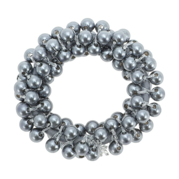 Unique Bargains 1 Pc Fashion Faux Pearls Hair Elastic Band Gray