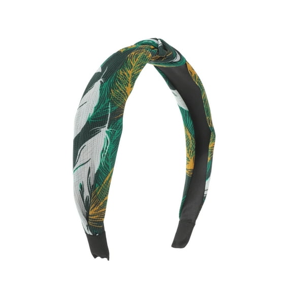 Unique Bargains 1 Pc Fashion Feather Pattern Headbands for Women Dark Green