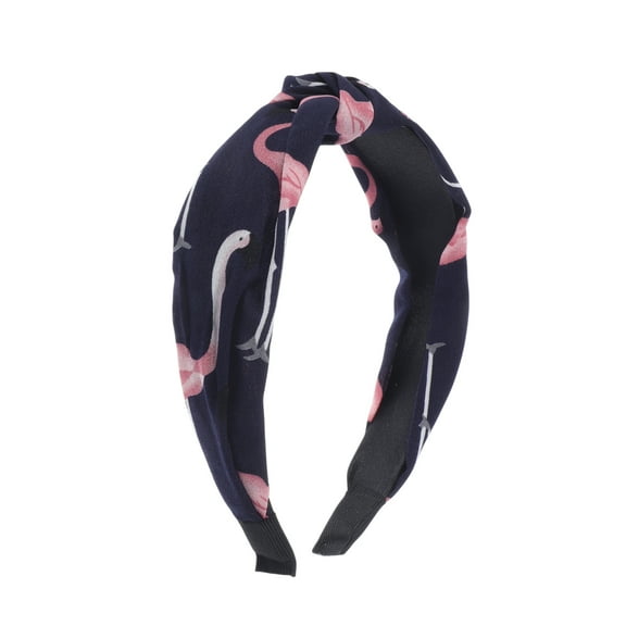 Unique Bargains 1 Pc Fashion Flamingo Pattern Headbands for Women Navy Blue