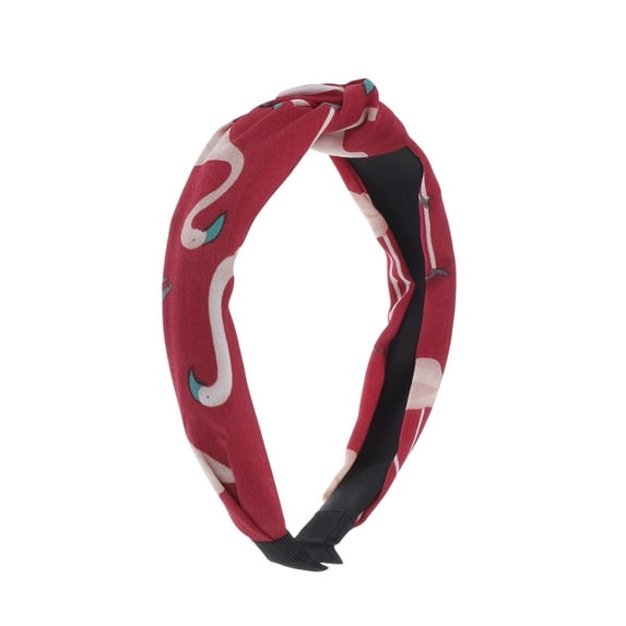 Unique Bargains 1 Pc Fashion Flamingo Pattern Headbands for Women Red