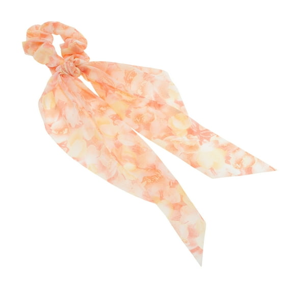 Unique Bargains 1 Pc Fashion Floral Hair Scrunchies Hair Ties Orange, Yellow