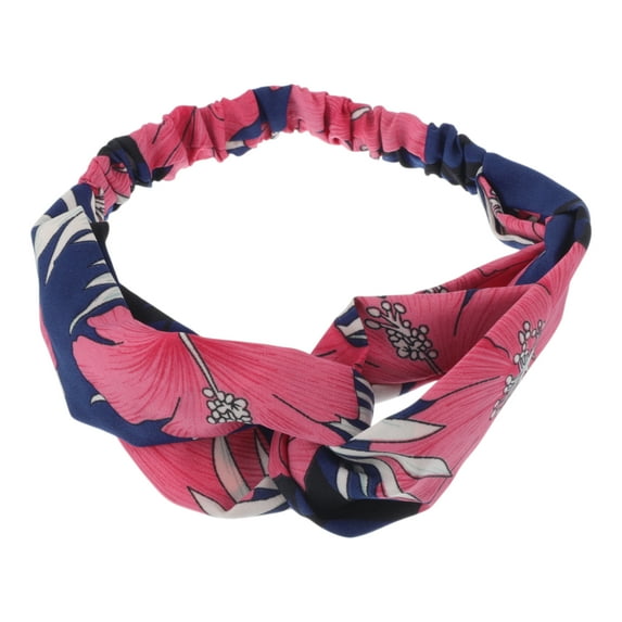 Unique Bargains 1 Pc Fashion Flower Pattern Hairband for Women Navy Blue