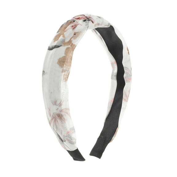 Unique Bargains 1 Pc Fashion Flower Pattern Headbands for Women White