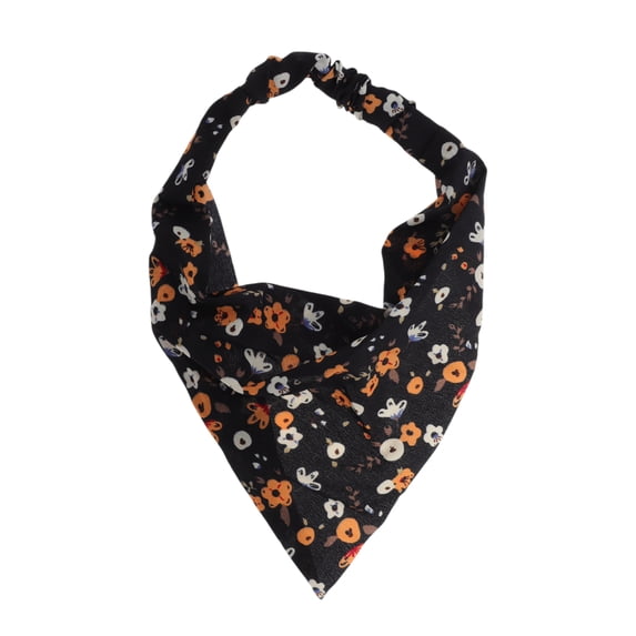 Unique Bargains 1 Pc Fashion Flowers Headwrap for Women Black