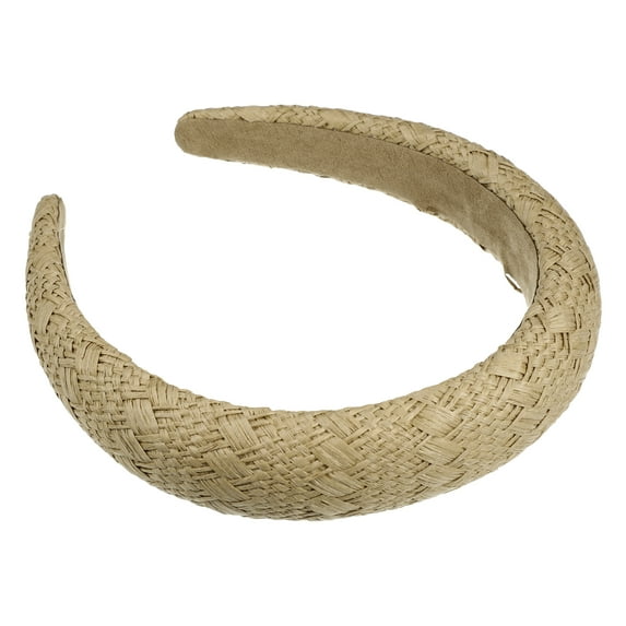 Unique Bargains 1 Pc Fashion Foam Raffia Straw Headband for Women for Girls 5.91"x1.18" Brown