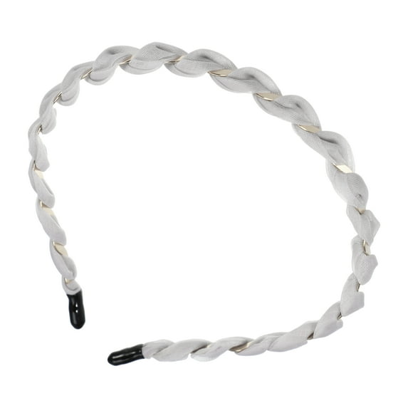 Unique Bargains 1 Pc Fashion Grace Mesh Fine Twist Headband for Girls for Women 4.92" ID Gray