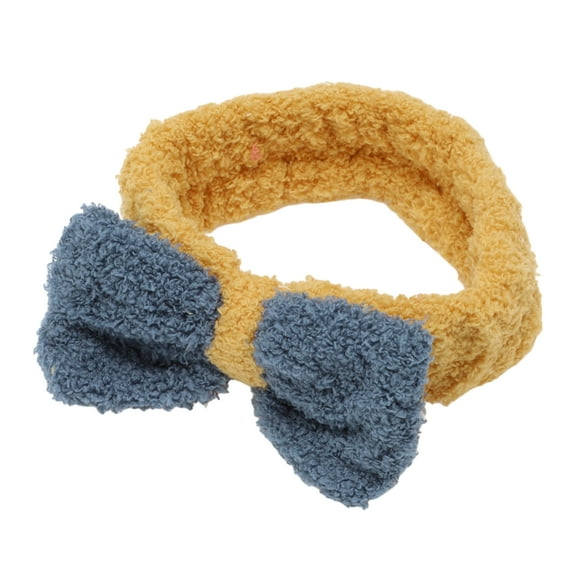 Unique Bargains 1 Pc Fashion Grace Plush Washing Face Headwrap for Women 6.69"x2.17" Blue Yellow