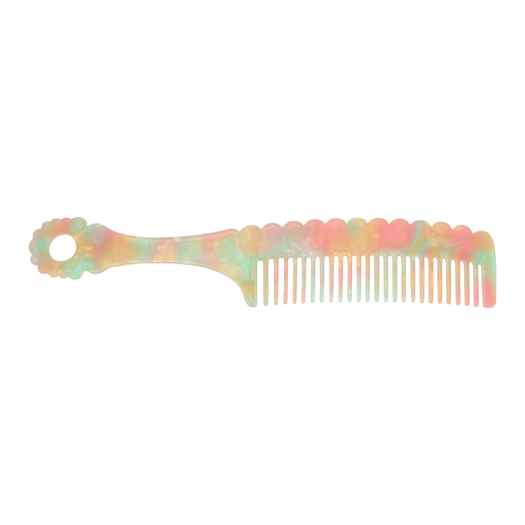 Unique Bargains 1 Pc Fashion Handle Wavy Hair Comb for All Hair Types Styles Pink, Green