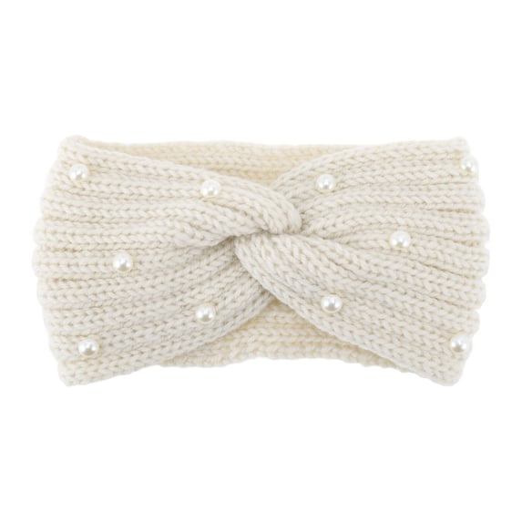 Unique Bargains 1 Pc Fashion Headband Pearl Pattern Beige