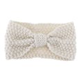 thumbnail image 1 of Unique Bargains 1 Pc Fashion Headband Popcorn Stitch Bow Pattern Beige, 1 of 5