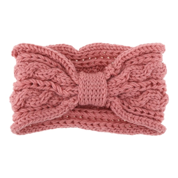 Unique Bargains 1 Pc Fashion Headband Wide-Edged Bow Pattern Dusty Pink