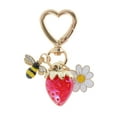 thumbnail image 1 of Unique Bargains 1 Pc Fashion Heart Buckle Strawberry Bees Daisys Handbag Charm Bag Accessories Red, 1 of 5
