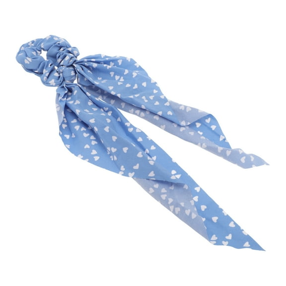 Unique Bargains 1 Pc Fashion Heart Pattern Hair Scrunchies Hair Ties Light Blue