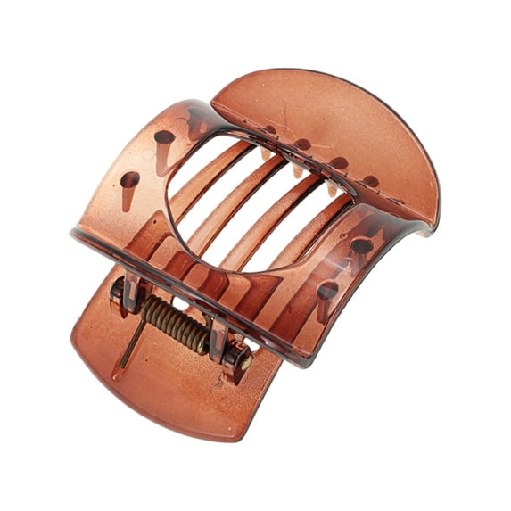Unique Bargains 1 Pc Fashion Heart-Shaped Hollow Hair Clips Hairdo Clip Brown