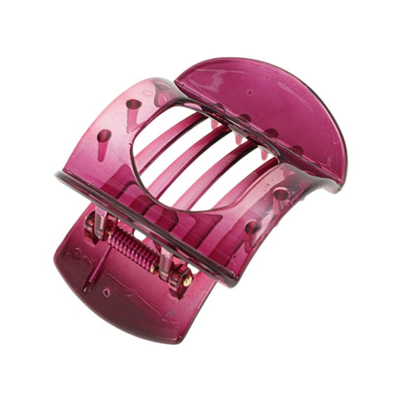 Unique Bargains 1 Pc Fashion Heart-Shaped Hollow Hair Clips Hairdo Clip Wine Red