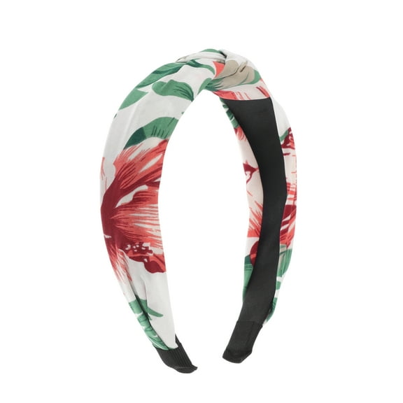 Unique Bargains 1 Pc Fashion Impatiens Pattern Headbands for Women White
