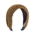 thumbnail image 1 of Unique Bargains 1 Pc Fashion Knitted Wide Headbands for Women Dark Brown, 1 of 6