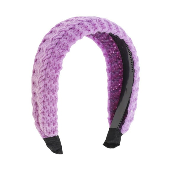 Unique Bargains 1 Pc Fashion Knitted Wide Headbands for Women Purple
