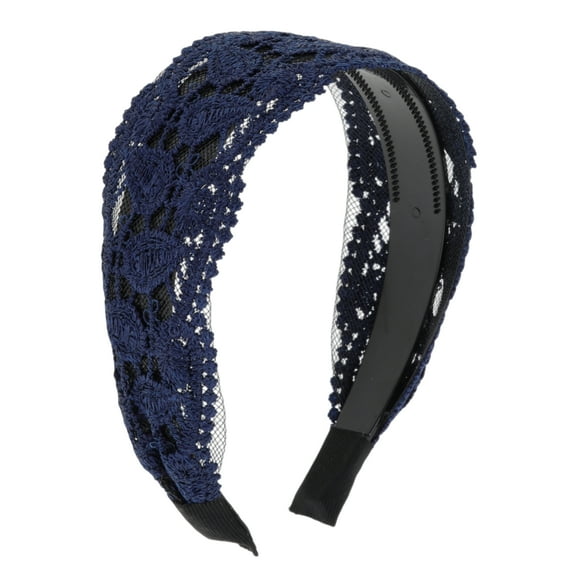 Unique Bargains 1 Pc Fashion Lace Headband 5.71"x4.72" Blue