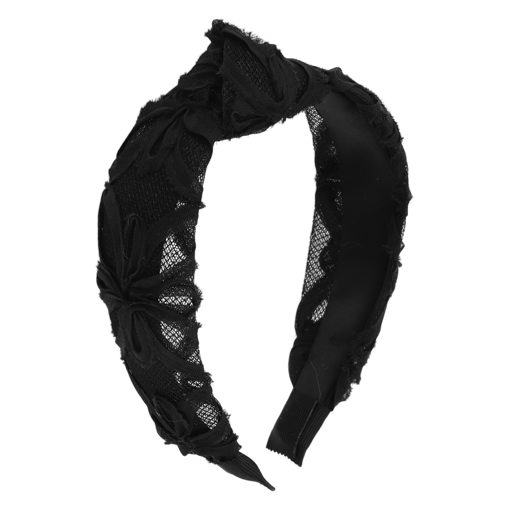 Black Fashion Headband (1) Luxury double velvet black fashion headband women hairband main image 2