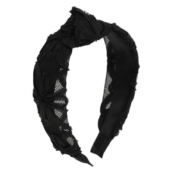 Unique Bargains 1 Pc Fashion Lace Tie Headbands for Women Black